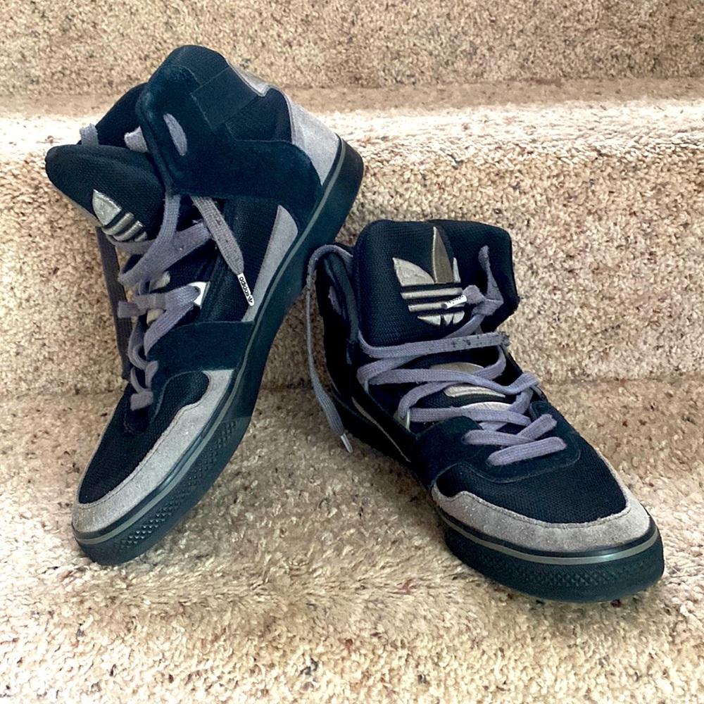 Adidas Original Hardland Basketball Sneakers Suede Black Grey Size 10.5 G28259